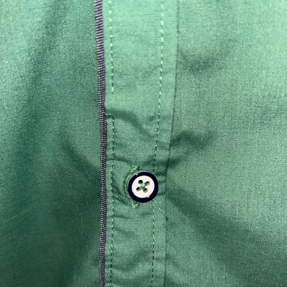 Craft+Flow mens green black detail casual button down short sleeve shirt size XL - Picture 9 of 9